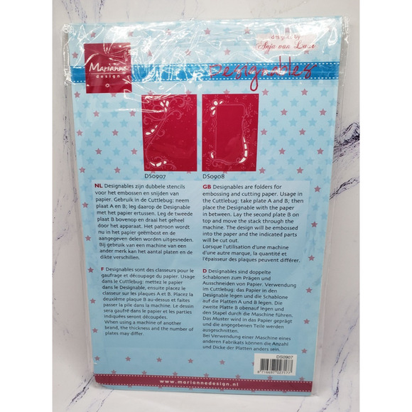 Marianne Red Embossing Folder Designables DS0907 Scrapbooking Crafting Cuttlebug - Picture 2 of 6